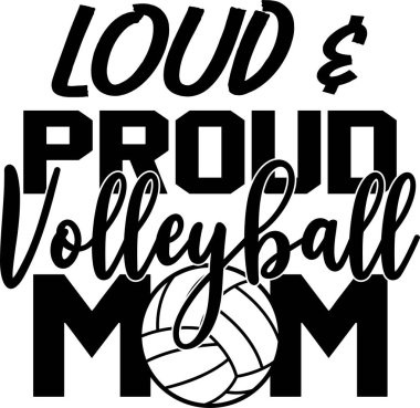 Gürültülü ve gururlu voleybolcu anne beyaz arka planda izole edildi. Vektör illüstrasyonu