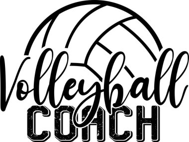 Voleybol koçu beyaz arka planda izole edildi. Vektör illüstrasyonu