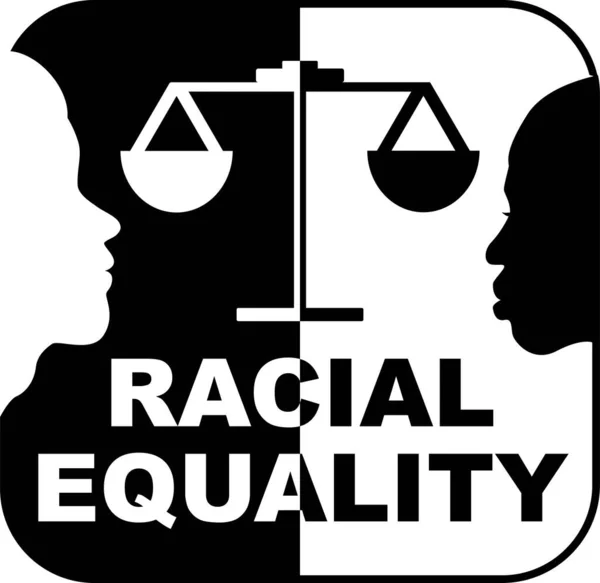 Igualdad racial aislada sobre el fondo blanco. Ilustración vectorial — Vector de stock