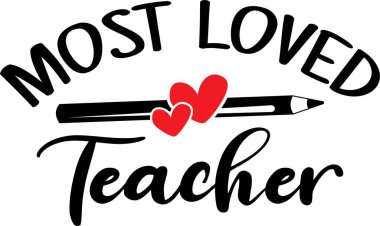 En çok sevilen öğretmen beyaz arka planda izole edilmiş. Vektör illüstrasyonu