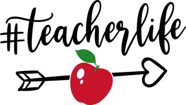 Öğretmenlik hayatı beyaz arka planda izole edilmiş. Vektör illüstrasyonu