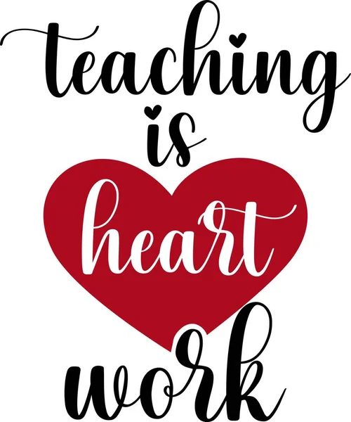 Ensinar é o trabalho cardíaco isolado no fundo branco. Ilustração vetorial —  Vetores de Stock