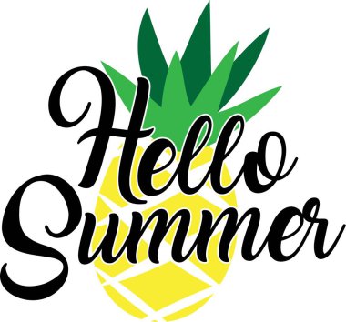 Merhaba Summer, beyaz arka planda. Vektör illüstrasyonu