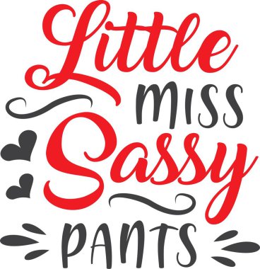 Beyaz arka planda küçük Sassy pantolonu. Vektör illüstrasyonu