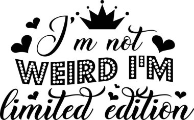 Tuhaf değilim. Beyaz arka planda sınırlı sayıda üretildim. Vektör illüstrasyonu