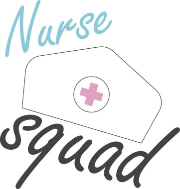 Beyaz arka planda hemşire ekibi var. Vektör illüstrasyonu