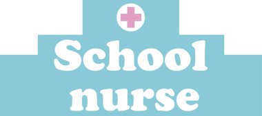 Beyaz arka planda okul hemşiresi. Vektör illüstrasyonu