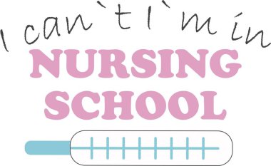 Yapamam, beyaz arka planda hemşirelik okulundayım. Vektör illüstrasyonu