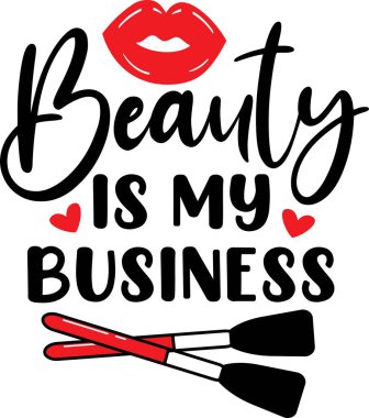 Beyaz arka planda güzellik benim işim. Vektör illüstrasyonu