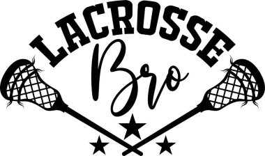 Beyaz arka planda lakros kardeşi var. Vektör illüstrasyonu