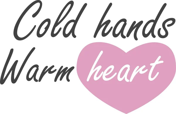 Κρύα χέρια ζεστή καρδιά στο λευκό φόντο. Εικονογράφηση διανύσματος — Διανυσματικό Αρχείο