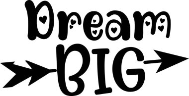 Beyaz arka planda büyük hayaller kur. Vektör illüstrasyonu