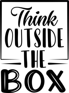 Beyaz arka plandaki kutunun dışını düşün. Vektör illüstrasyonu
