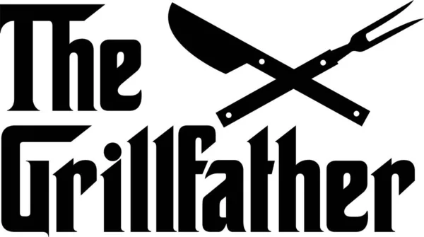 Beyaz arka planda Grillfather. Vektör illüstrasyonu