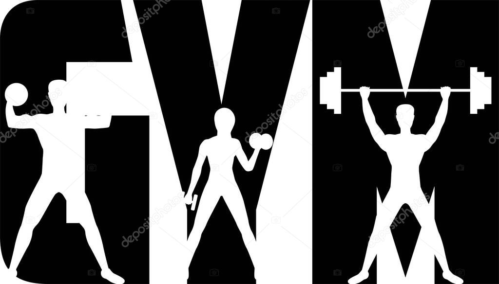 Gym on the white background. Vector illustration.