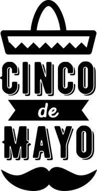 Beyaz arka planda Cinco de mayonez. Vektör illüstrasyonu