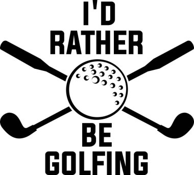 Beyaz arka planda golf oynamayı tercih ederim. Vektör illüstrasyonu