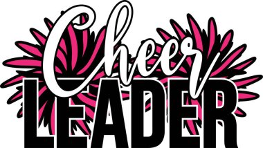 Cheer leader on the white background. Vector illustration clipart