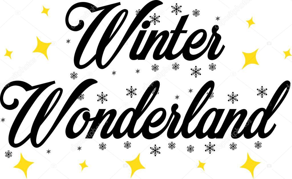 Winter Wonderland on the white background. Vector illustration