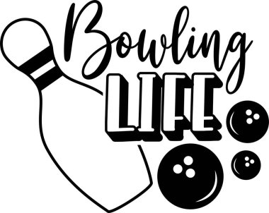 Beyaz arka planda bovling hayatı. Vektör illüstrasyonu