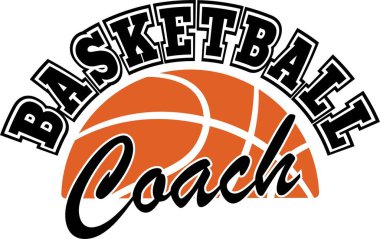 Beyaz arka planda basketbol koçu. Vektör illüstrasyonu