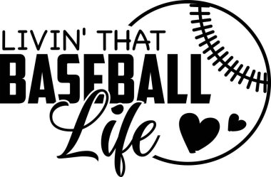 Beyzbol hayatını beyaz arka planda yaşamak. Vektör illüstrasyonu