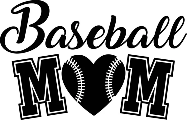 Maman de baseball sur fond blanc. Illustration vectorielle — Image vectorielle