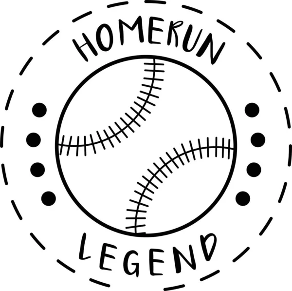 Homerun Legend στο λευκό φόντο. Εικονογράφηση διανύσματος — Διανυσματικό Αρχείο