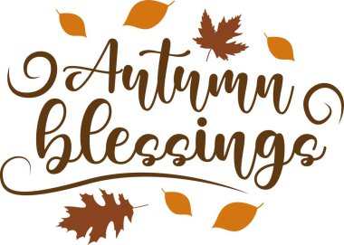 Beyaz arka planda sonbahar kutsamaları. Vektör illüstrasyonu