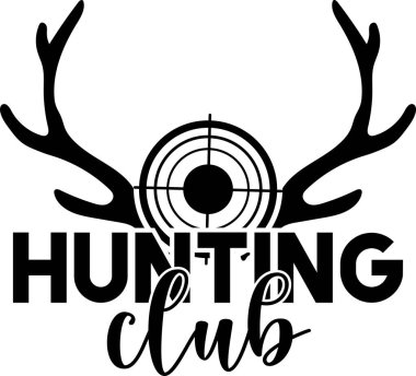 Av kulübü izole vektör şablonu. Hedef ve boynuzların gösterimi