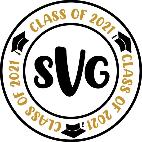 Stamps svg graduation. Class of 2021. Academic cap illustration vector