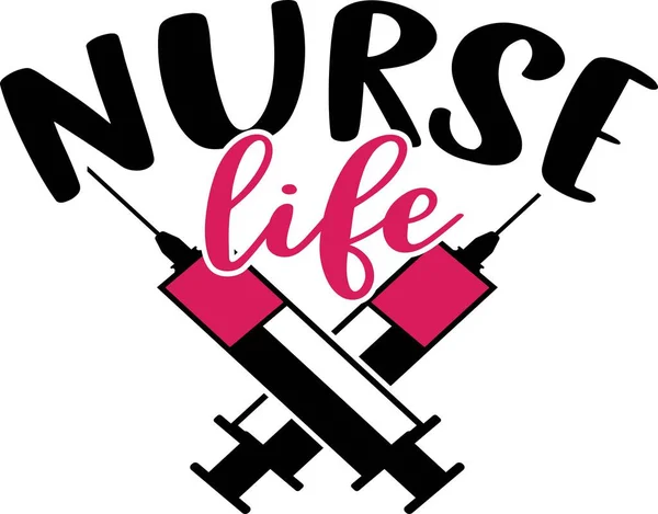 Het verpleegstersleven. Verpleegster zegt en citaat ontwerp — Stockvector