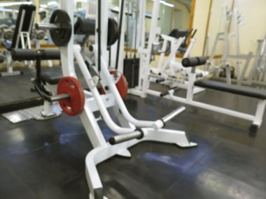 İç atletik spor salonu için fitness bokeh arka plan ile soyut bulanık görüntü