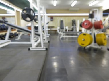 İç atletik spor salonu için fitness bokeh arka plan ile soyut bulanık görüntü
