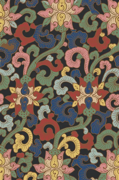 Παραδοσιακή κινεζική floral στολίδι — Διανυσματικό Αρχείο