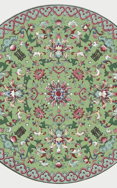 Traditionele Chinese grunge floral sieraad — Stockvector