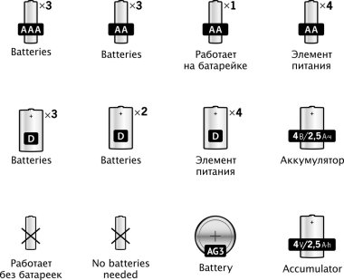 Beyaz 3-b teknoloji Icons set: Piller