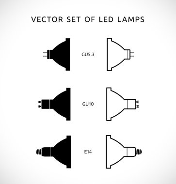 Vektör kümesi led lambalar