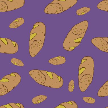 El çizimi fırın karalamaları vektörsüz desen