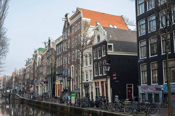 Amsterdam Canal Houses Reflections Water — Stock Photo, Image