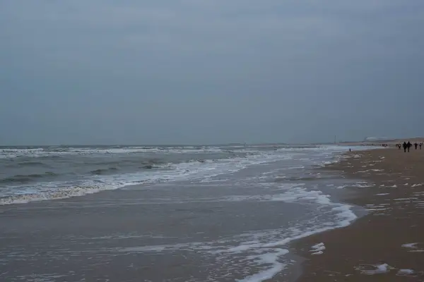 Golven Het Strand Aan Noordzee — Stockfoto