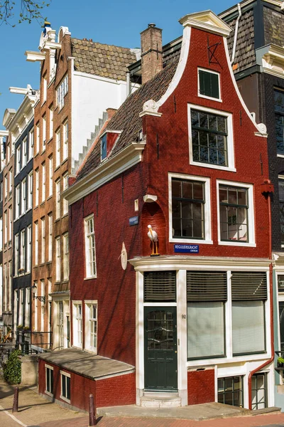 Krásné Kanálové Domy Mosty Amsterdamu — Stock fotografie