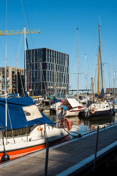 アムステルダムのイルブルク港のヨット — ストック写真