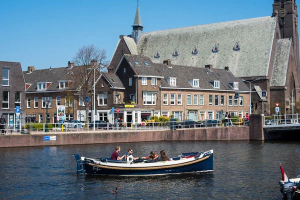 Casas Barcos Del Canal Los Países Bajos — Foto de Stock