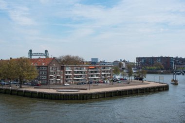boats on the river in Rotterdam 