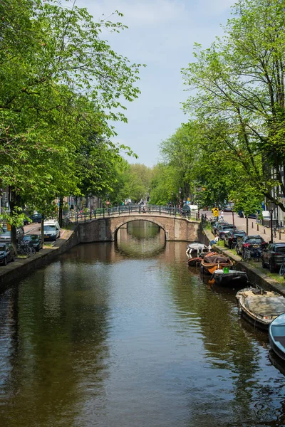 Kanálů Mostů Kanálů Amsterdamu — Stock fotografie
