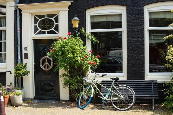 Amsterdam Verano Vista Calle Con Flores — Foto de Stock