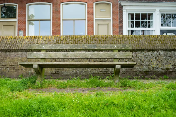 Banc Devant Bâtiment Brique — Photo