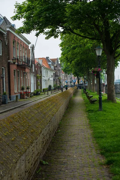 Amsterdam Verão Vista Rua Com Flores — Fotografia de Stock