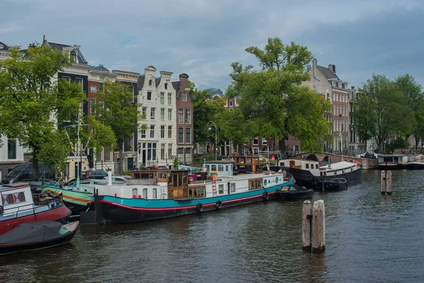 Bateau Sur Rivière Amstel Amsterdam — Photo